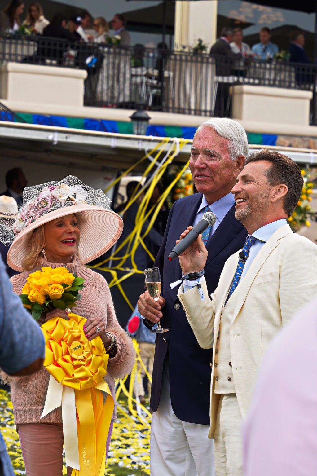 penny and lee anderson accepting the best in show award at the pebble beach concours d elegance.